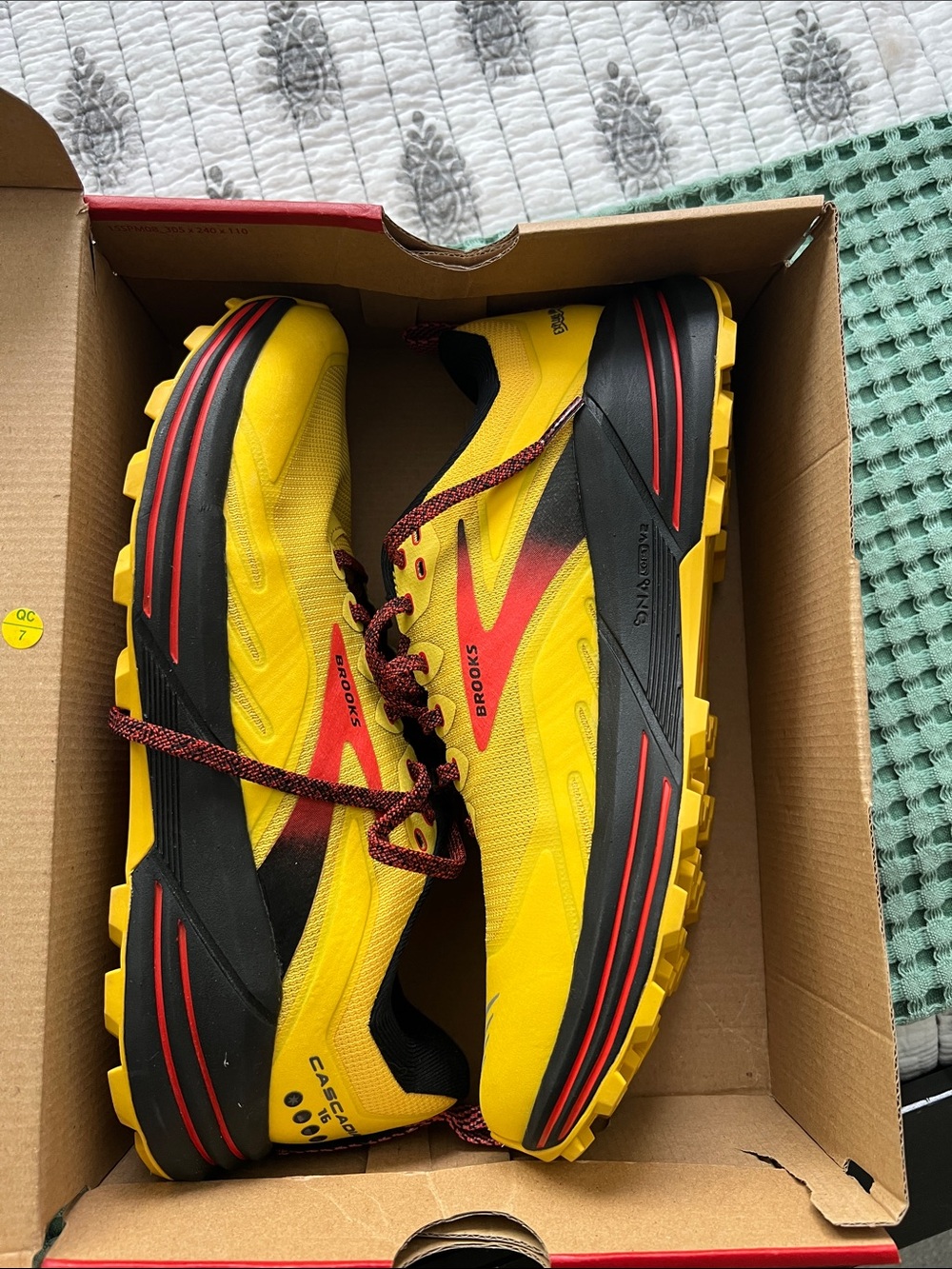 Brooks Men’s Yellow and Red Trail Running Shoes